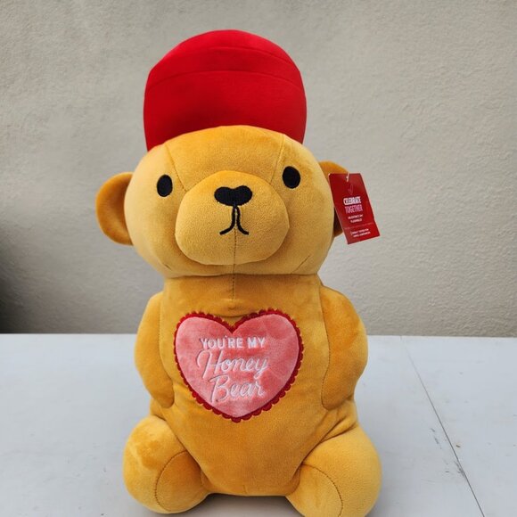 NEW Honey Bear Bottle Plush Valentine's Day Gift Beekeeping Beekeeper Bees Honey - Picture 2 of 9